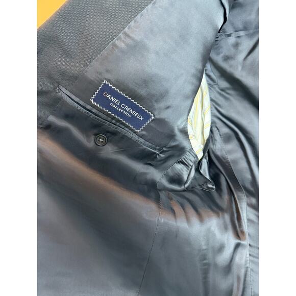 DANIEL CREMIEUX Collection black-gray wool mens jacket blazer 42L NWT - Picture 8 of 10